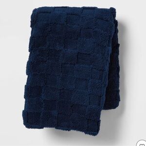 Plush Navy Blue Textured body pillow cover